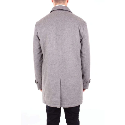 Shop Isaia Men's Grey Wool Coat