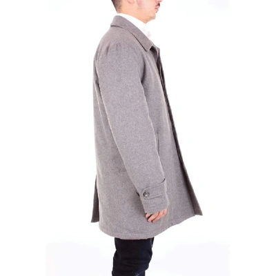 Shop Isaia Men's Grey Wool Coat