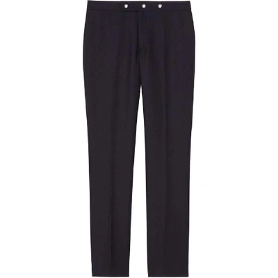 Shop Burberry Men's Blue Wool Pants