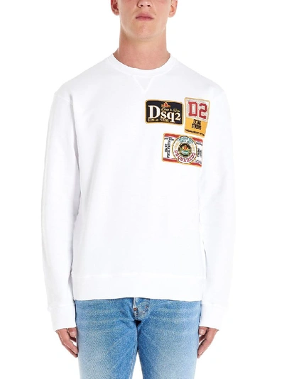 Shop Dsquared2 Men's White Cotton Sweatshirt