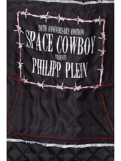 Shop Philipp Plein Men's Black Leather Outerwear Jacket