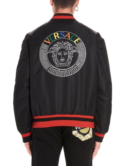 Shop Versace Men's Black Polyamide Outerwear Jacket