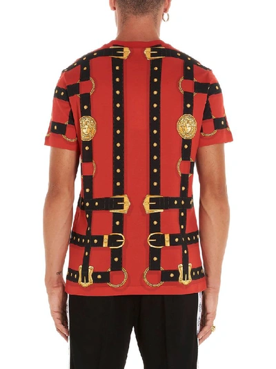 Shop Versace Men's Red Cotton T-shirt