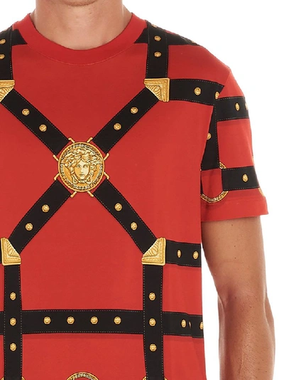 Shop Versace Men's Red Cotton T-shirt
