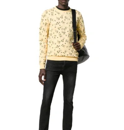 Shop Saint Laurent Men's Yellow Cotton Sweatshirt