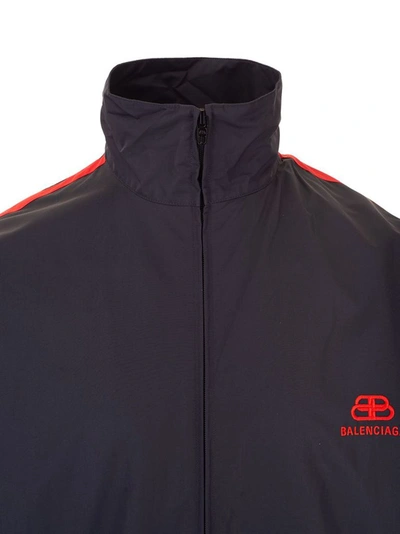Shop Balenciaga Men's Blue Polyamide Outerwear Jacket