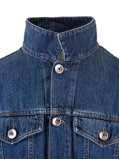 Shop Brunello Cucinelli Men's Blue Cotton Jacket