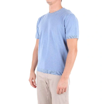 Shop Altea Men's Light Blue Linen T-shirt