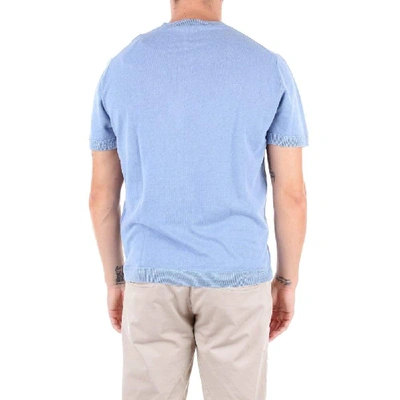 Shop Altea Men's Light Blue Linen T-shirt