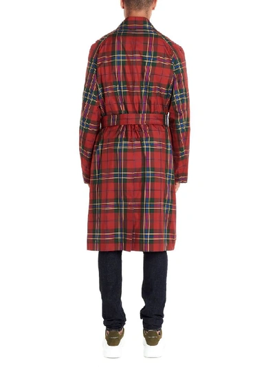 Shop Alexander Mcqueen Men's Red Nylon Trench Coat