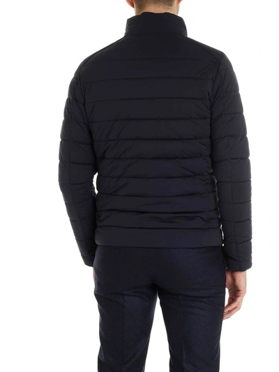 Save The Duck Alexander Ecological Black Down Jacket Man In Blue
