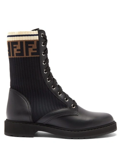 Fendi Black Rockoko Combat Boots ModeSens
