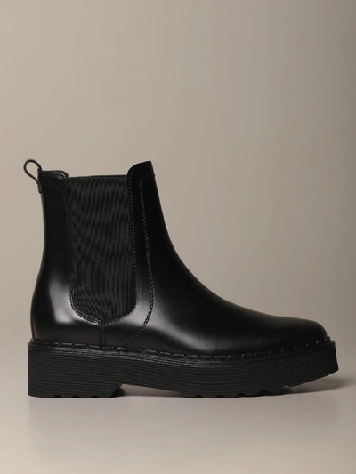 Shop Tod's Chelsea Boot In Brushed Leather In Black