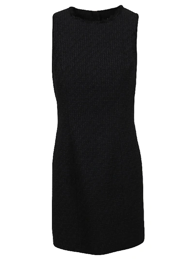 Shop Balmain Fitted Tweed Dress In Pa Noir