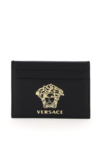 Shop Versace Medusa Card Holder In Nero Oro Oro Tribute (black)