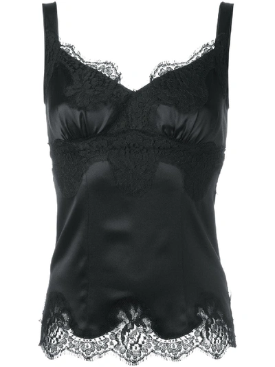 Shop Dolce & Gabbana Lace Cami Top In Black
