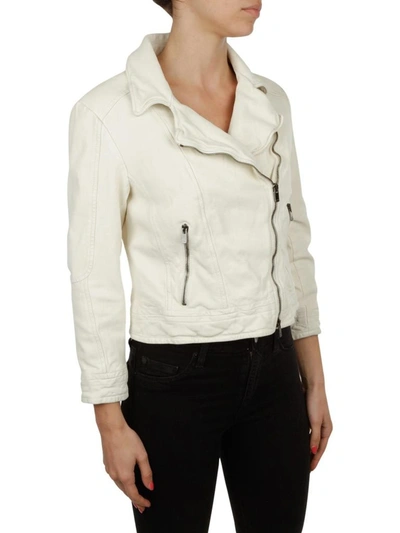 Shop Drome Women's White Leather Outerwear Jacket