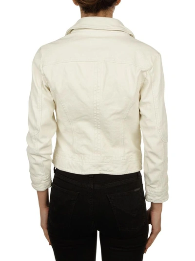 Shop Drome Women's White Leather Outerwear Jacket