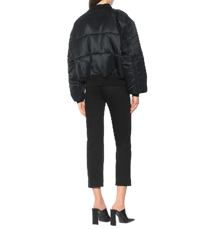 Shop Vetements Reversible Cropped Bomber Jacket In Black