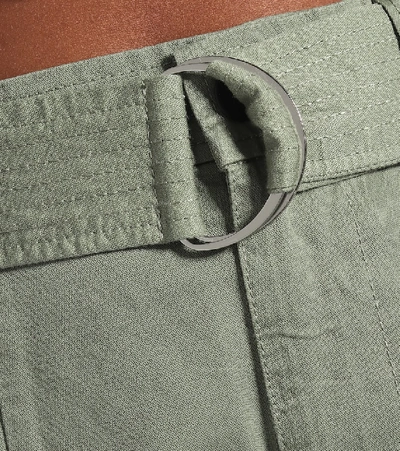 Shop J Brand Athena High-rise Stretch-cotton Pants In Green