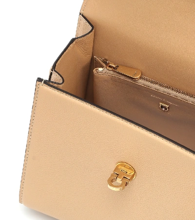 Shop Ferragamo Boxyz Medium Leather Tote In Beige