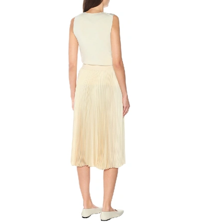 Shop Joseph Sabin Pleated Crêpe Midi Skirt In White