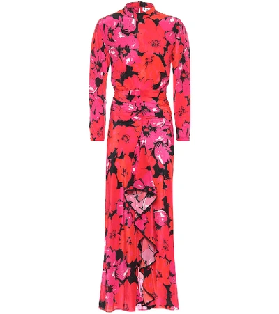 Shop Rixo London Dani Floral Silk Maxi Dress In Pink