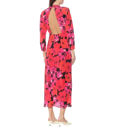 Shop Rixo London Dani Floral Silk Maxi Dress In Pink