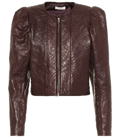 Shop Ulla Johnson Kyra Leather Jacket In Purple