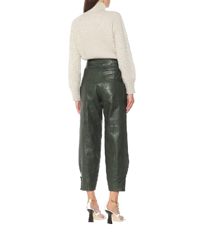 Shop Ulla Johnson Navona Leather Pants In Green