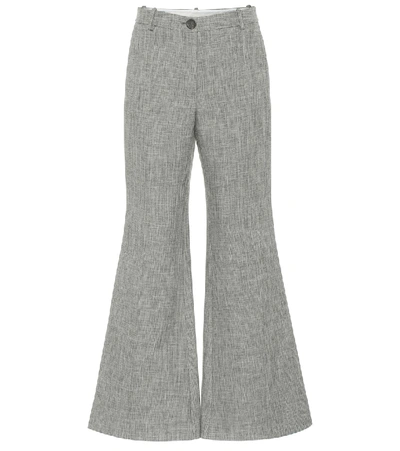 Shop Peter Do High-rise Flared Pants In Grey