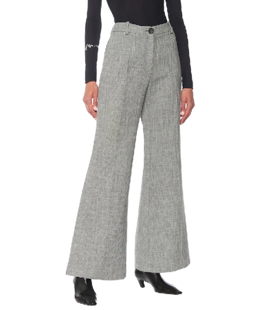 Shop Peter Do High-rise Flared Pants In Grey