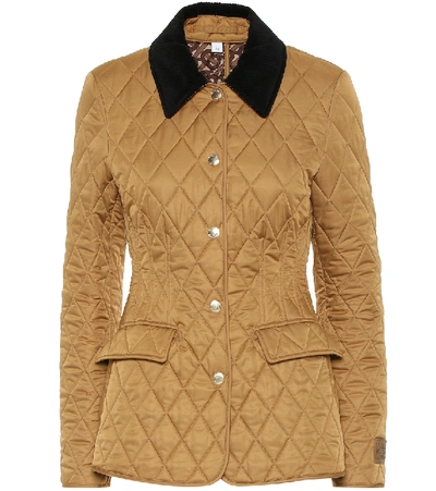 Shop Burberry Quilted Jacket In Beige