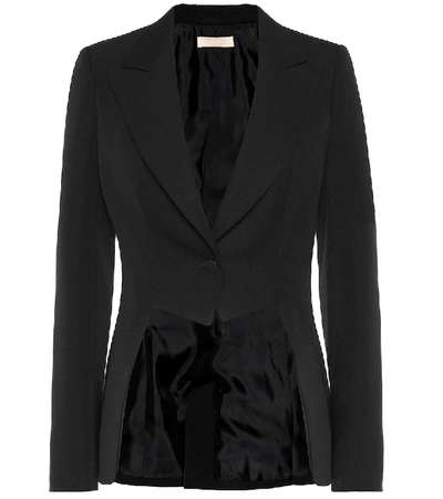 Shop Alaïa Wool-twill Blazer In Black