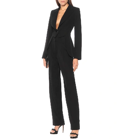 Shop Alaïa Wool-twill Blazer In Black