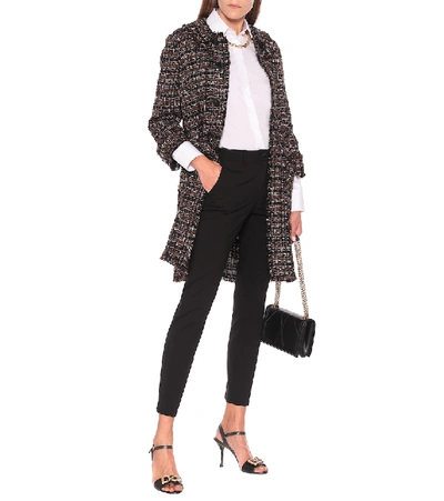 Shop Dolce & Gabbana Tweed Coat In Black