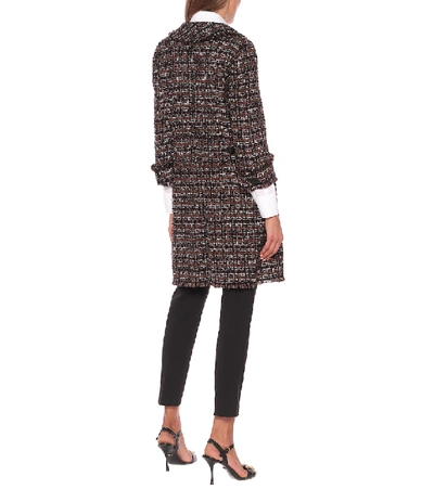 Shop Dolce & Gabbana Tweed Coat In Black