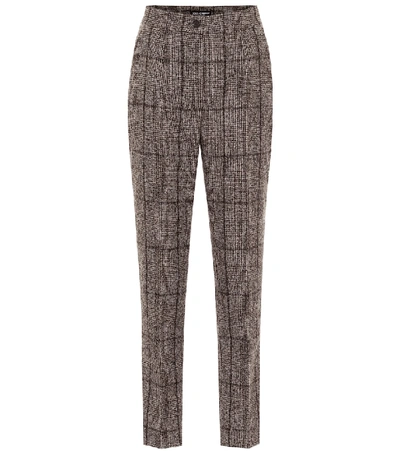 Shop Dolce & Gabbana High-rise Wool-blend Pants In Grey