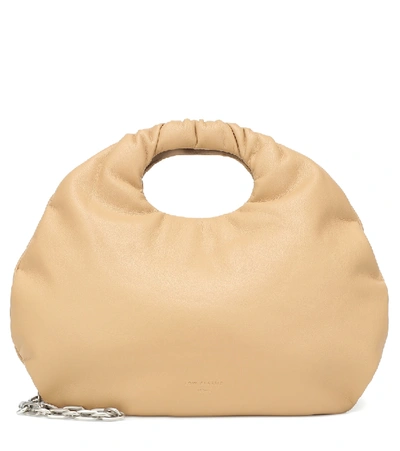 Shop Low Classic Egg Faux Leather Shoulder Bag In Beige