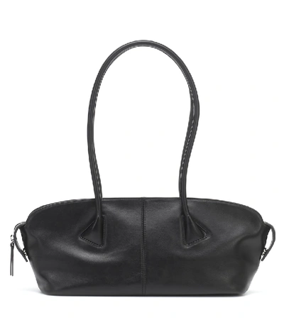 Shop Low Classic Baguette Leather Shoulder Bag In Black