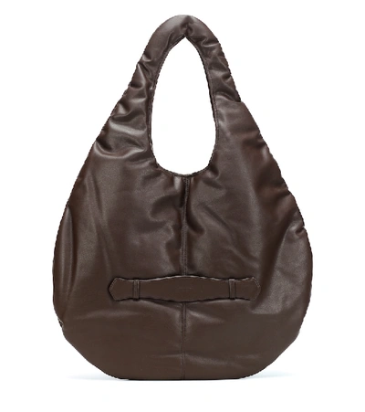 Shop Low Classic Padding Leather Shoulder Bag In Brown