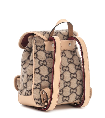 Shop Gucci Gg Wool Jacquard Backpack In Beige