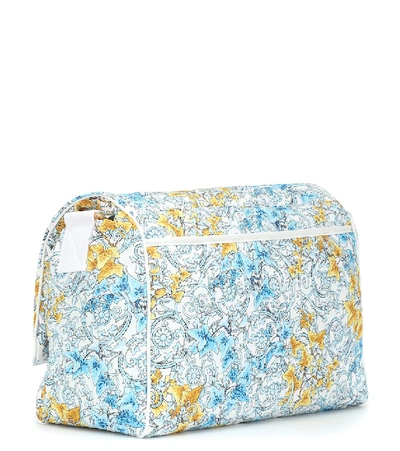 Shop Versace Printed Changing Bag With Mat In Blue