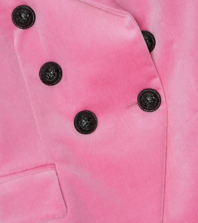 Shop Balmain Velvet Blazer In Pink