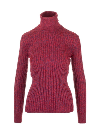 Shop Gucci Women's Burgundy Silk Sweater
