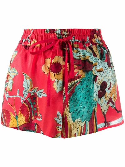 Shop Red Valentino Women's Red Silk Shorts