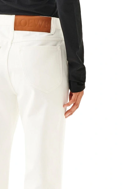 Shop Loewe Women's White Cotton Jeans