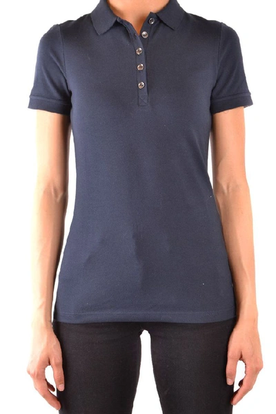 Shop Burberry Women's Blue Cotton Polo Shirt