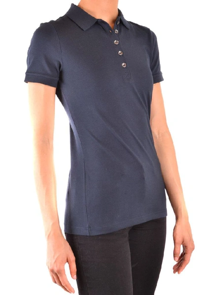 Shop Burberry Women's Blue Cotton Polo Shirt