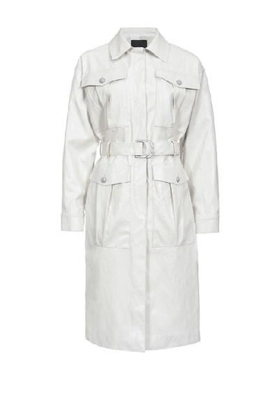 Shop Pinko Women's White Viscose Trench Coat